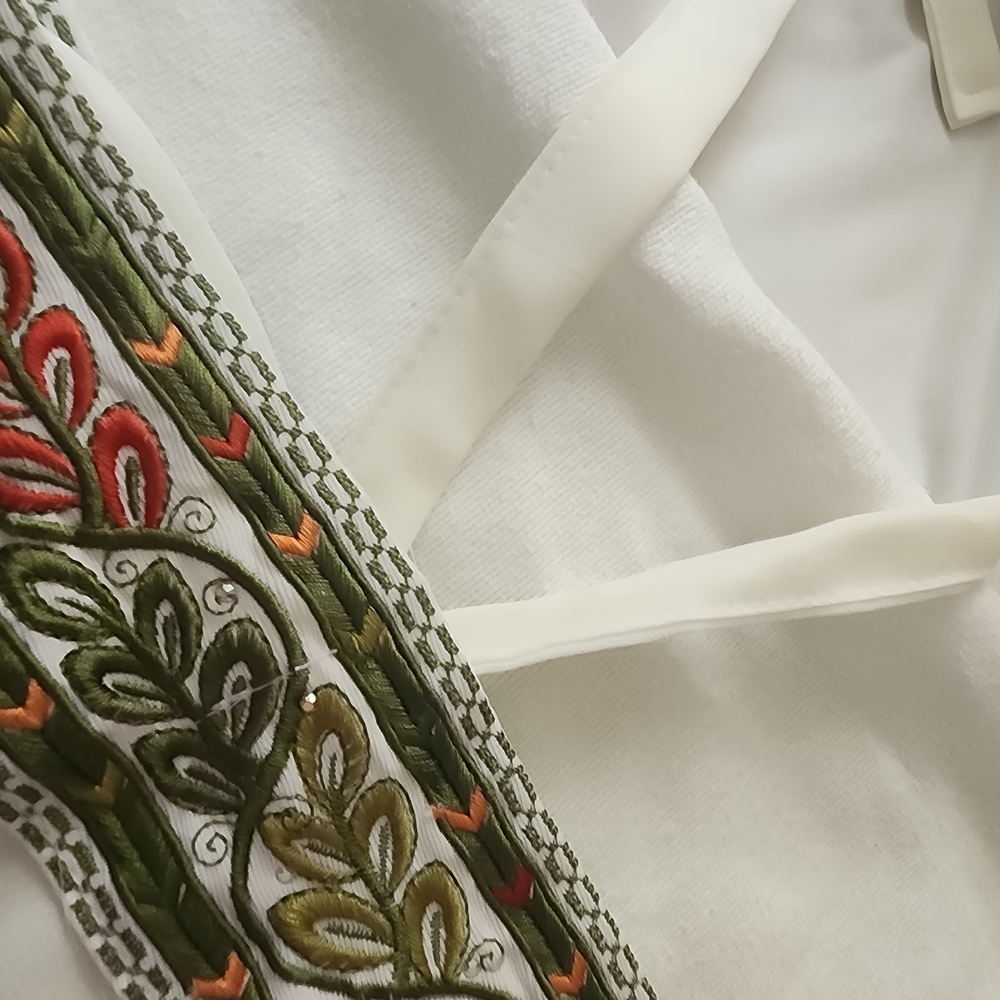 White Top with Colorful Embroidery